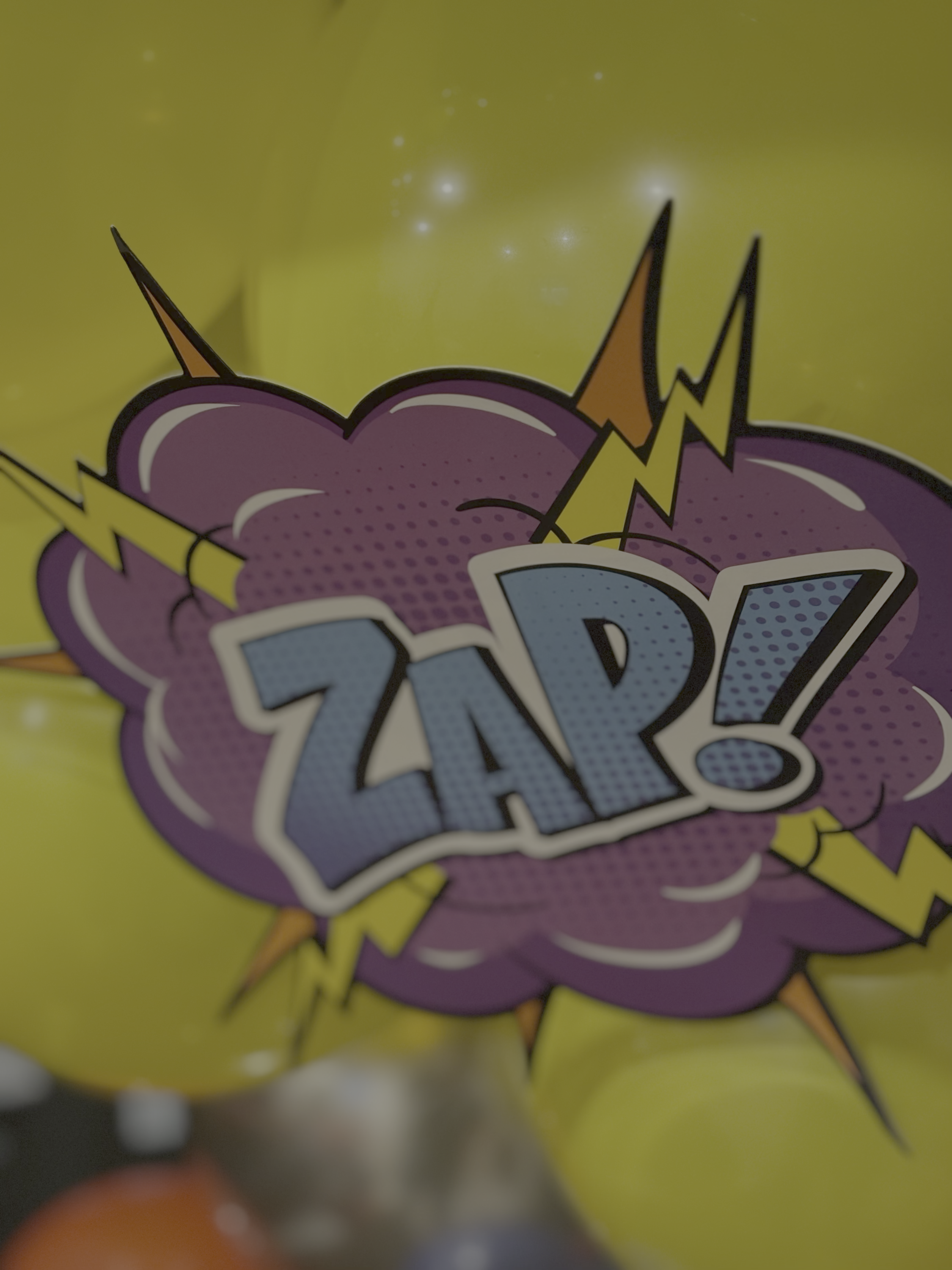 Comic-themed birthday decoration
