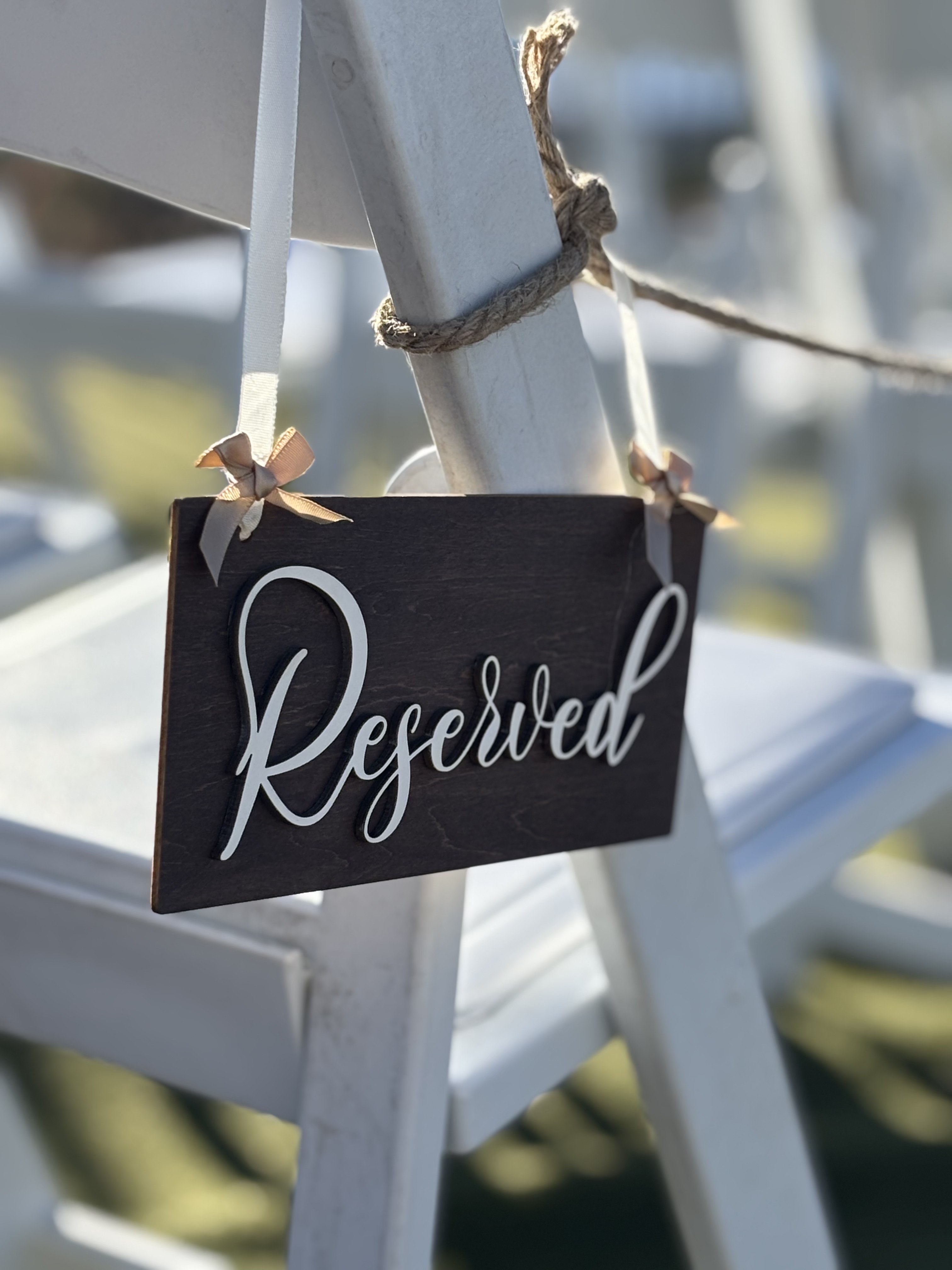 Reserved wedding ceremony chair